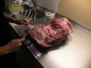 Putsning av julskinkan