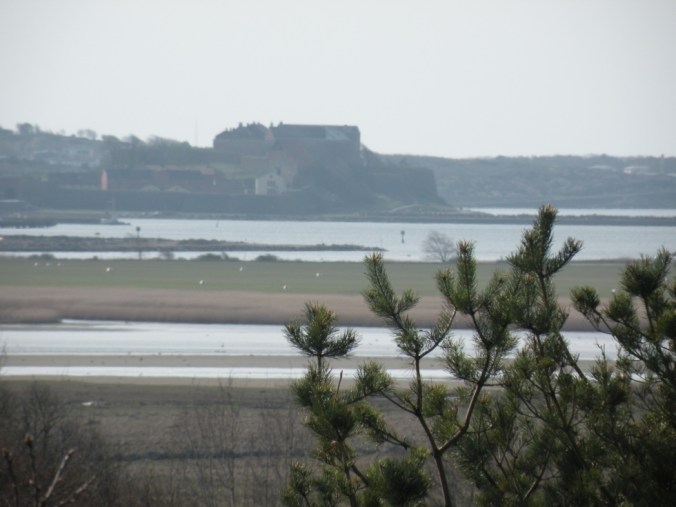 Varberg Fästning i soldis, sett från norr