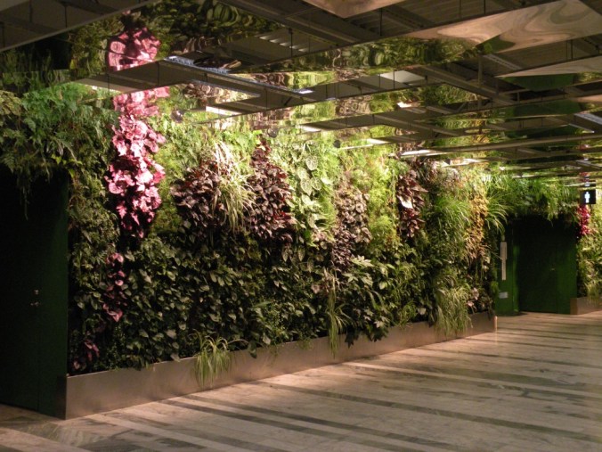 En av de fina växtväggarna i mässkorridorerna.