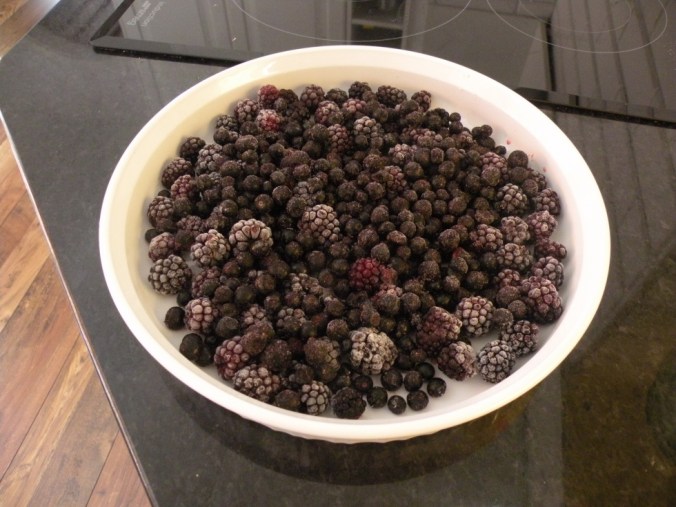 Blåbär och björnbär från frysen