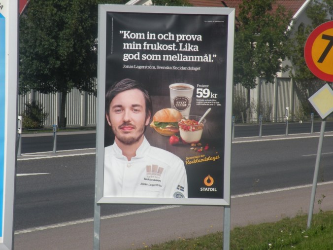 Frukostreklam på Statoil