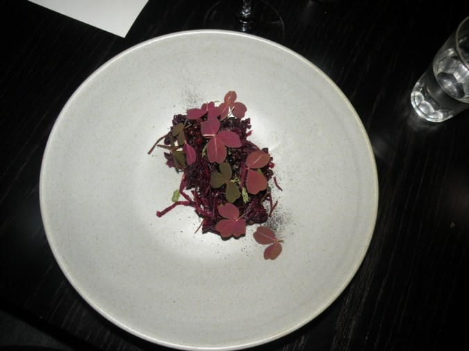 Rödbeta med inlagda fläderbär och myskmadrakräm