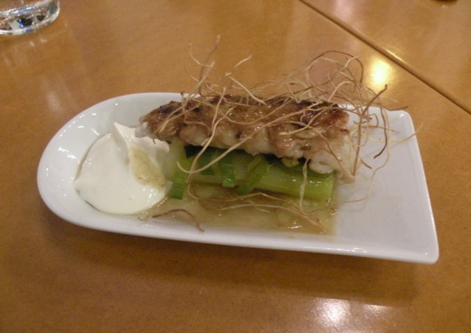 Purjolök i ugn med havskräfta och goda tillbehör.