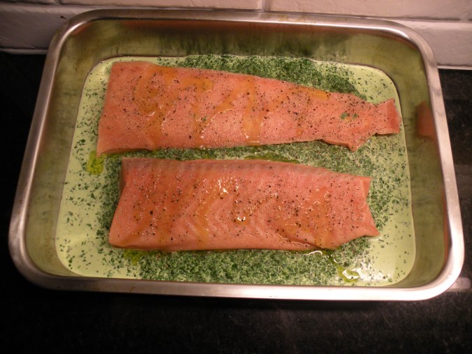 Nu - bara in i ugnen i 200 grader.