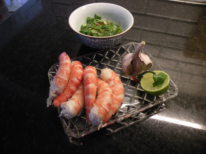 Kryddig olja och goda skaldjur