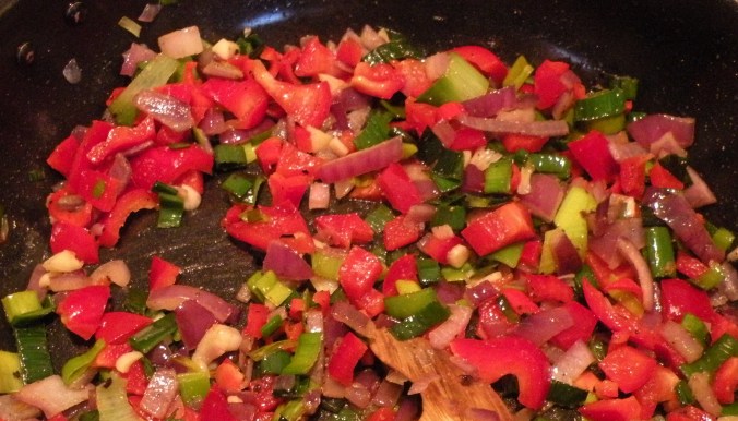 Färgglad början av grytan