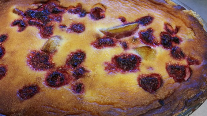 Krämig persiko- och hallonpaj!